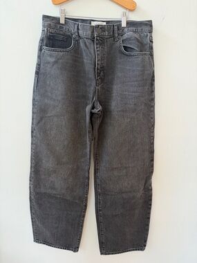 La Ligne Marilyn Mid-rise Barrel Grey Denim Jeans